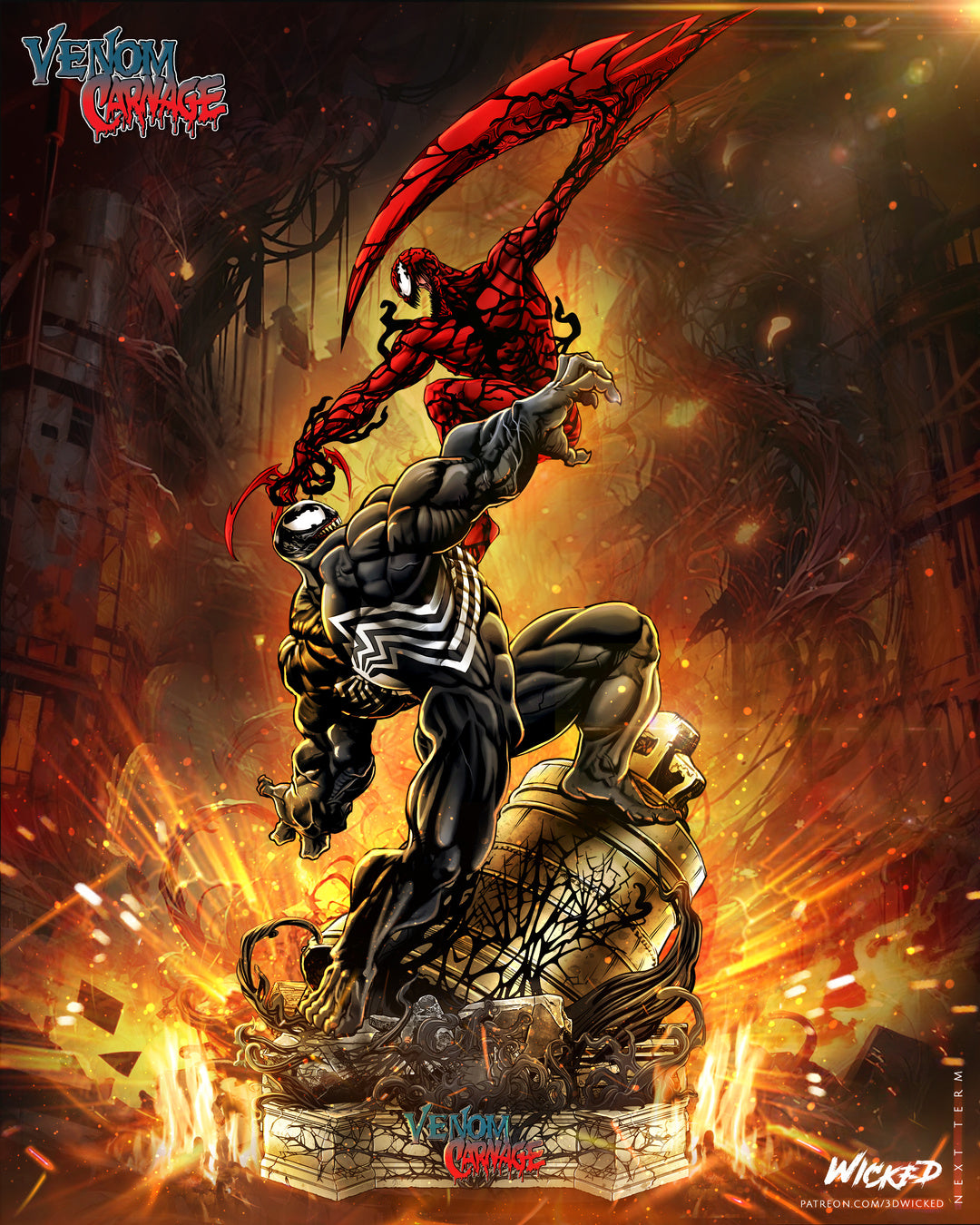 Venom and Carnage Diorama